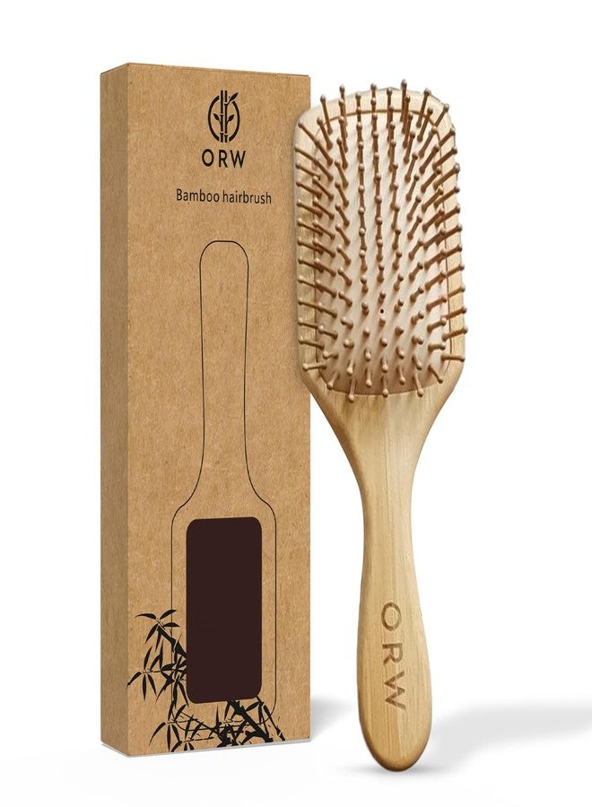 ORW OREN'S Bamboo Hair Brush for Hair Growth - Bamboo Bristle Detangler Paddle Brush, Scalp Stimulation – Natural, Sustainable Hair Care for Women, Men & Kids - Large - Image 1